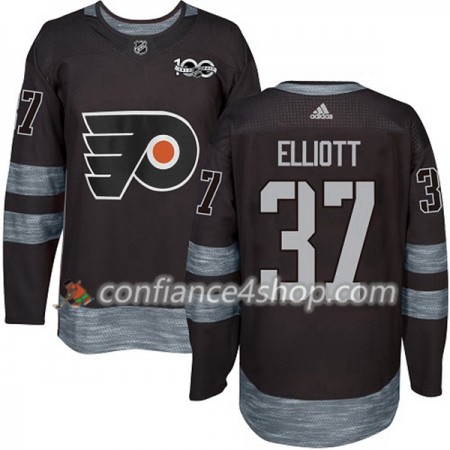 Adidas Maillot de Hockey Philadelphia Flyers Brian Elliott 37 1917-2017 100th Anniversary Noir Authentic - Homme